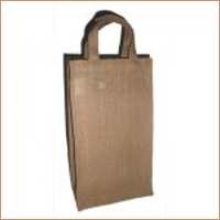 Two Bottle Bag with Bamboo Handle